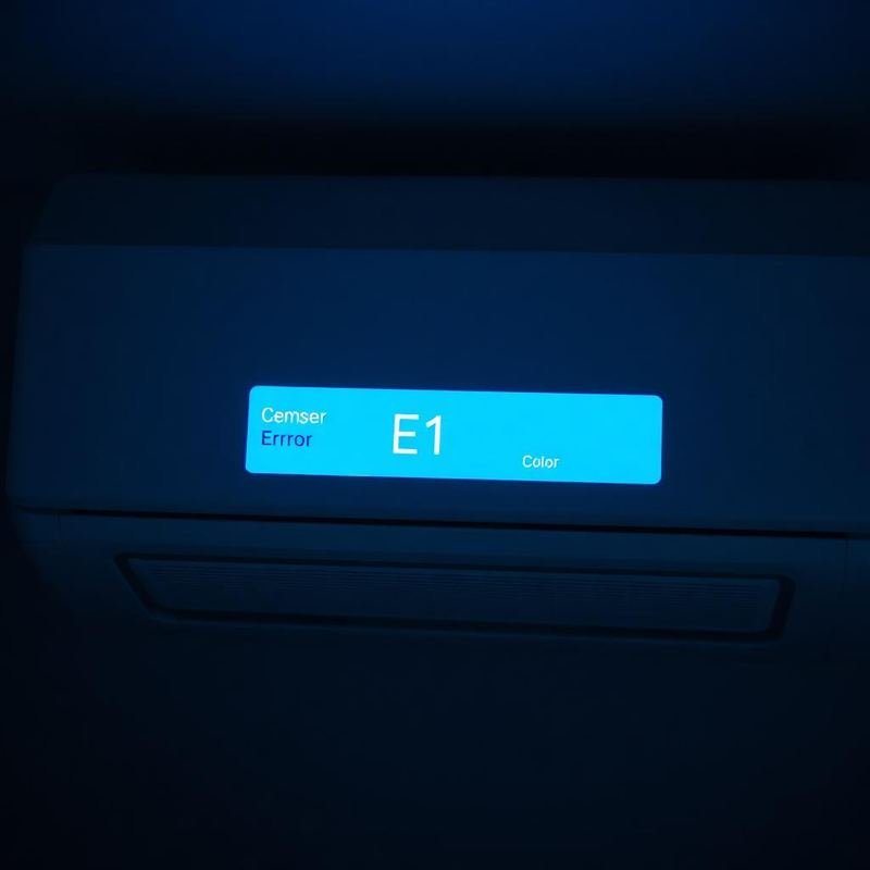 Código de erro no display do ar-condicionado indicando necessidade de conserto